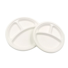 Vaisselle biodégradable PLA bagasse 3 compartiments 10 pouces